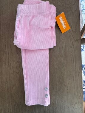 Gymboree Pink Corduroy Leggings with Rhinestone Buttons
